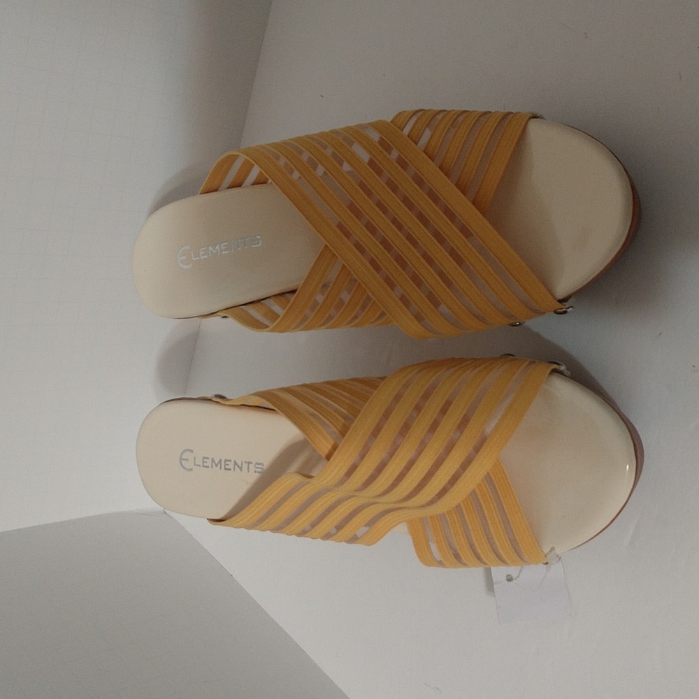New Yellow Elements Wedge Sandal sz 7
